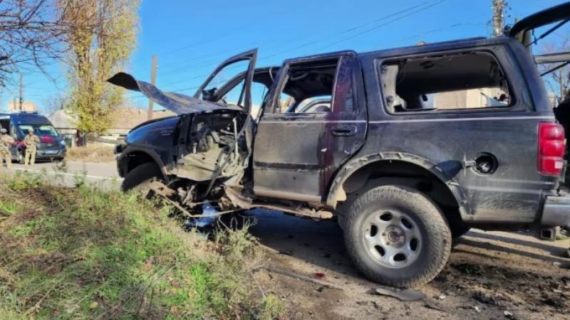 Bijušā "Luhanskas Tautas Republikas" līdera Mihaila Fiļipoņenko automašīna pēc sprādziena