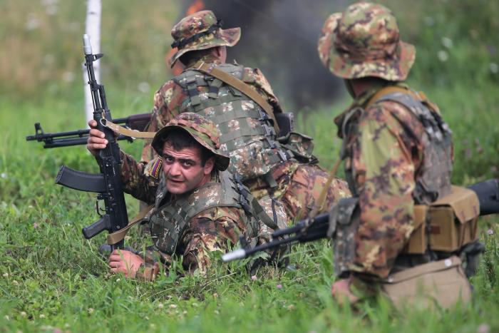 Armēnijas karavīri mācībās/ Sergei Bobylev/TASS/ Scanpix