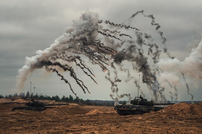 Polijas bruņoto spēku tanki PT-90 Ādažu poligonā/ srž. Ēriks Kukutis/Aizsardzības ministrija