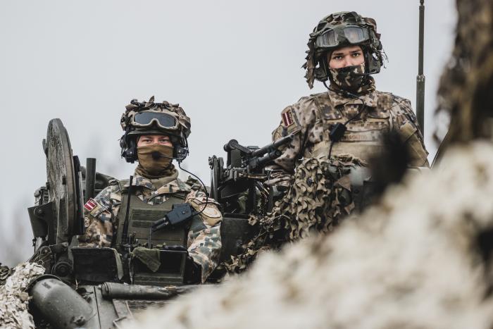Foto: Starptautiskās militārās mācības "Winter Shield 2021"/ vsrž.  Gatis Indrēvics/Aizsardzības ministrija