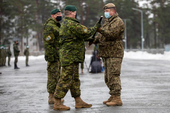 NATO paplašinātās kaujas grupas komandiera maiņas ceremonija/dkar. Inga Ūdre/Sauszemes spēku Mehanizēto kājnieku brigāde