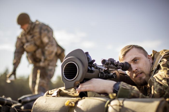 Pamatapmācība šaušanai ar prettanku ieročiem “Carl-Gustaf M4”./Foto: štāba virsseržants Gatis Indrēvics/Aizsardzības ministrija