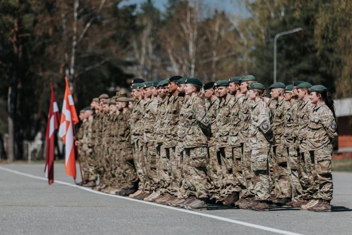 Dānijas kontingenta oficiālā sagaidīšana Ādažu militārajā bāzē