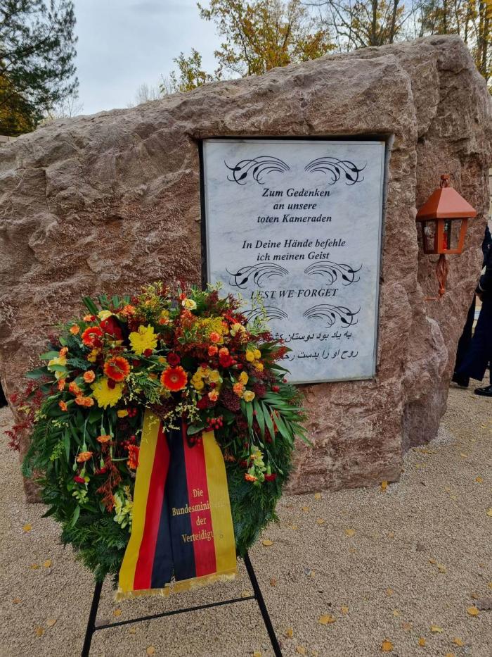 Vācijas pilsētā Potsdamā atklātā piemiņas vieta Vācijas un NATO sabiedroto, tostarp Latvijas kritušajiem karavīriem Afganistānā