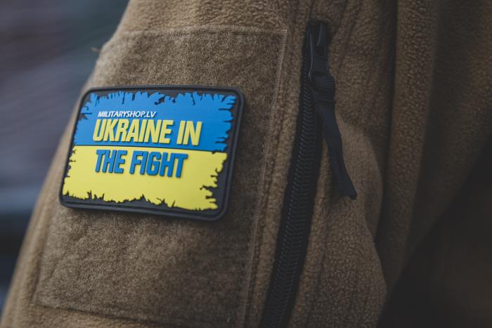 Foto: Uzņēmēju iniciatīvas "Brīva Ukraina Eiropā" dalībnieku uzšuve / štāba virsseržants Gatis Indrēvics / Aizsardzības ministrija
