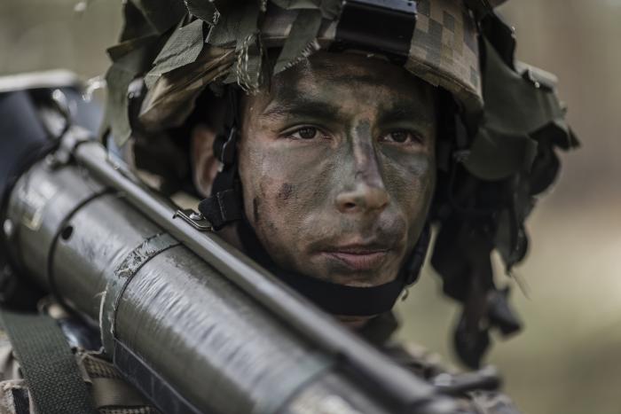 Sauszemes spēku Mehanizētās kājnieku brigādes karavīrs mācībās "Namejs 2021"/ št. vsrž. Gatis Indrēvics / Aizsardzības ministrija