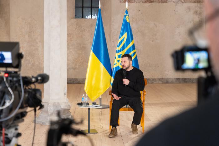 Ukrainas prezidenta Volodimira Zelenska saruna ar Baltijas valstu žurnālistiem.