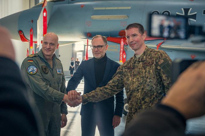Svinīgā NATO Baltijas gaisa telpas patrulēšanas misijas Latvijā atklāšanas ceremonija
