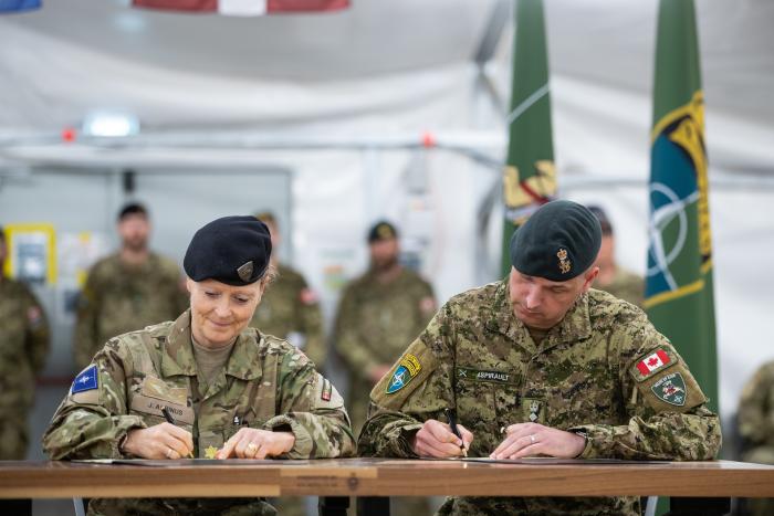 NATO paplašinātās klātbūtnes Latvijā kaujas grupas palielināšana līdz brigādes līmenim 2024. gada 3. jūlijā. 