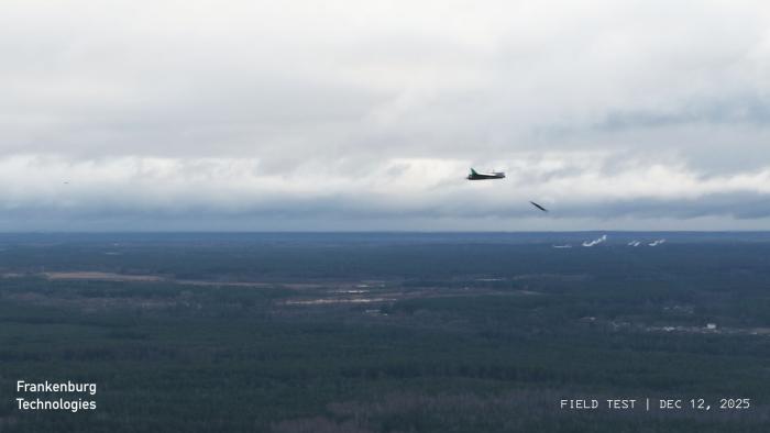 Foto: Uzņēmuma "Frankenburg Technologies" pretdronu raķešu kaujas šaušanas testi Ādažu poligonā / "Frankenburg Technologies"