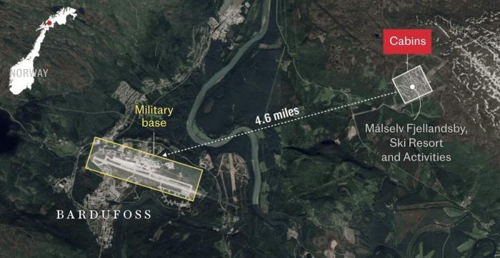 Krievu īpašumi netālu no Norvēģijas militārās bāzes