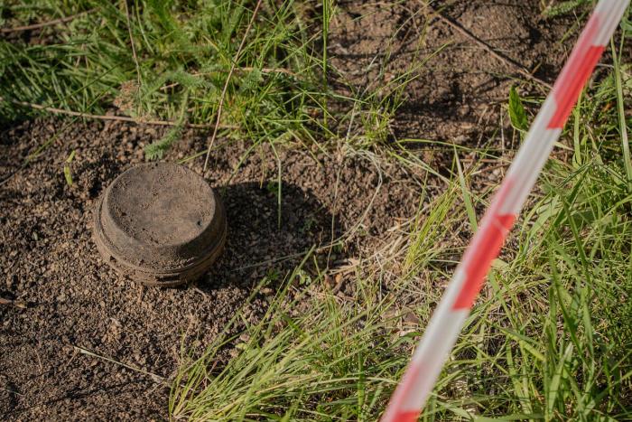 Kājnieku mīna Ukrainā.