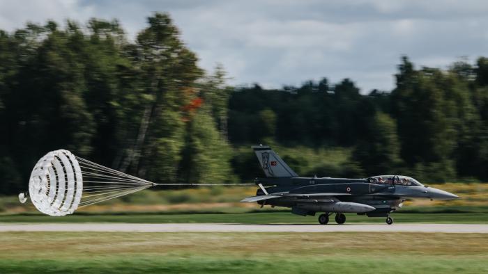 Turcijas iznīcinātāju F-16 nolaišanās aviācijas bāzē "Lielvārde" / Armīns Janiks / Aizsardzības ministrija