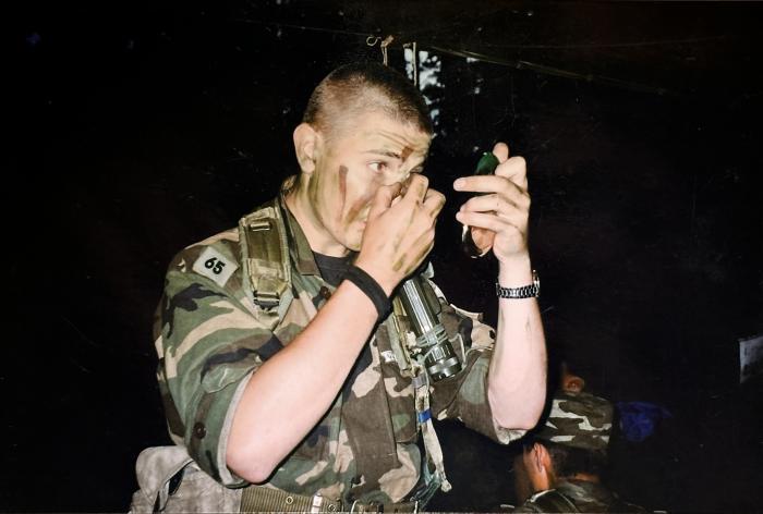Andris Tauriņš Zemessardzē 2000. gadu sākumā