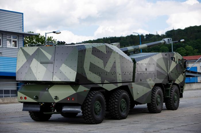 Čehijas uzņēmuma “Excalibur Army” ražotā 155 mm riteņu artilērijas sistēma “Morana"