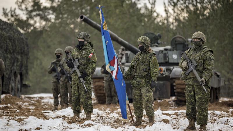 NATO paplašinātās kaujas grupas Latvijā vadības maiņas ceremonija