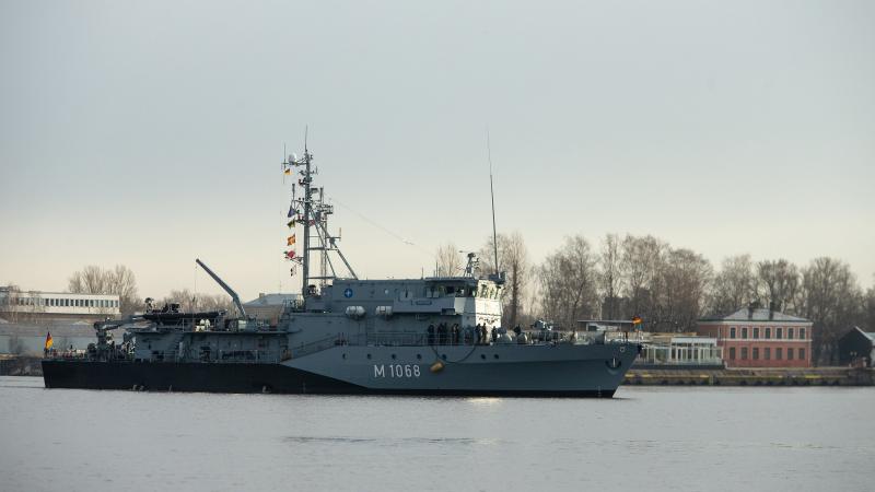 NATO 1.Patstāvīgās pretmīnu grupas kuģis Rīgā