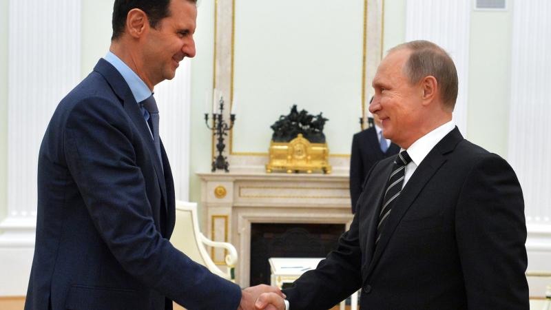 Krievijas diktators un kara noziedznieks Vladimirs Putins kopā ar Sīrijas diktatoru un kara noziedznieku Bašaru al Asadu AFP/Scanpix