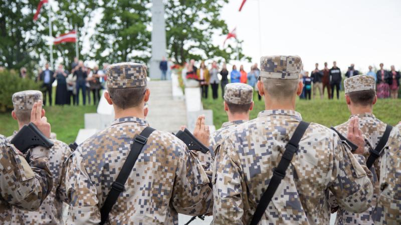 Zvēresta došanas ceremonija NBS Kājnieku skolā Alūksnē