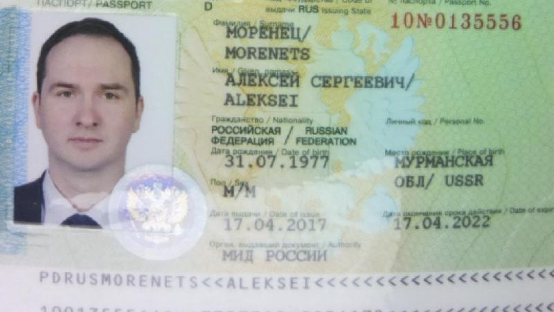 Krievijas diplomātiskā pase spiegošanā apsūdzētajam Aleksejam Moreņetsam