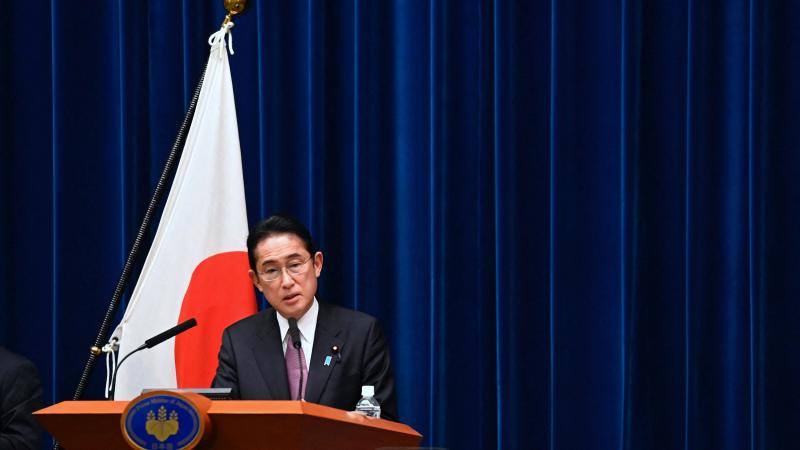 Japānas premjerministra Kišidas preses konference Tokijā. Foto: REUTERS/Scanpix
