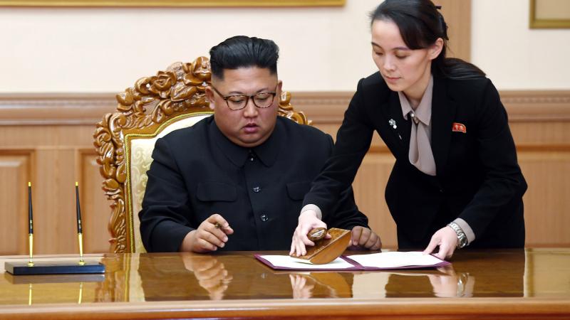 Ziemeļkorejas diktators Kims Čenuns un viņa māsa Kima Jočuna.