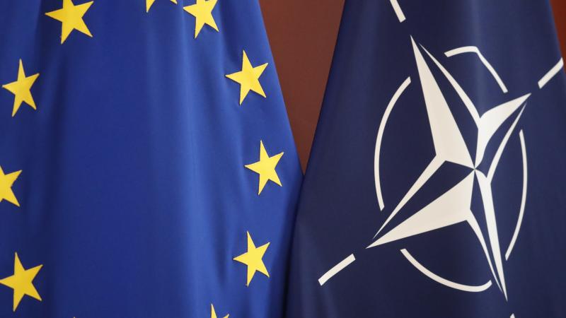 Eiropas Savienības un NATO karogs
