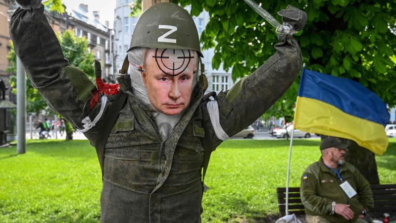 Autoritārā līdera V. Putina izkārtne Ukrainā