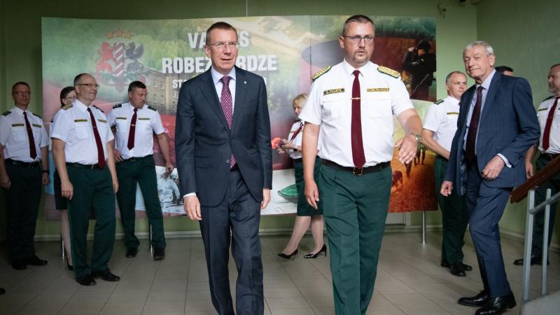 Valsts prezidents Edgars Rinkēvičs apmeklē Valsts robežsardzes štābu Rīgā
