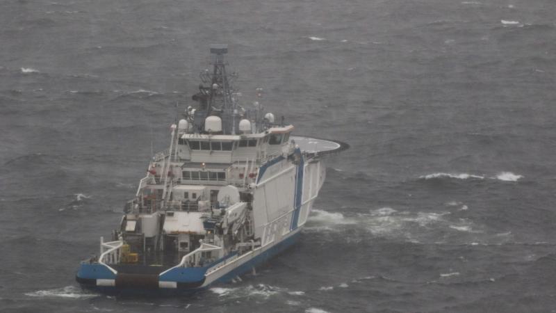 Somijas krasta apsardzes kuģis sabojātā gāzes vada "Baltic Connector" rajonā