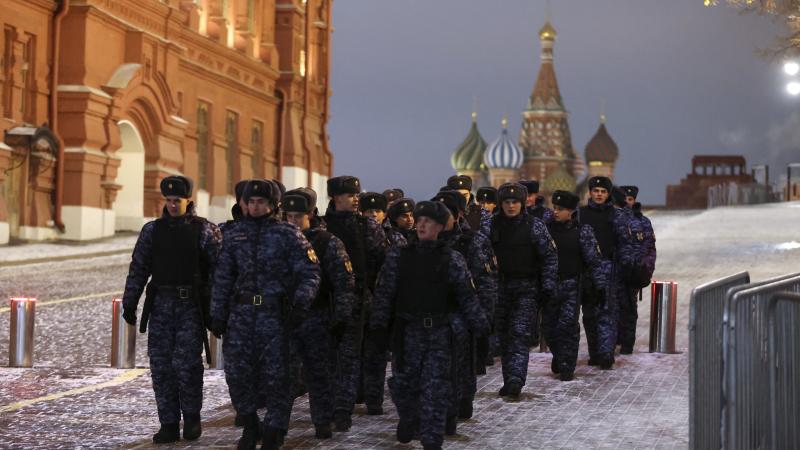 Krievijas Nacionālā gvarde Sarkanajā laukumā Maskavā 