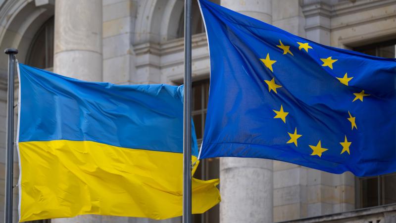 Ukrainas un ES karogi