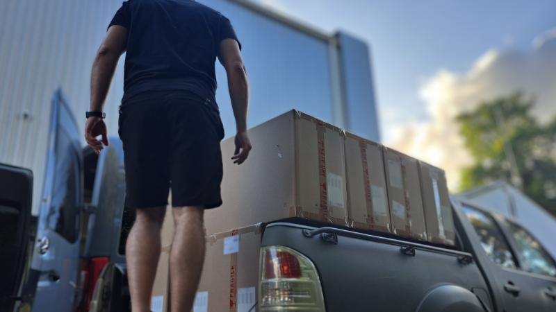 Latvijas uzņēmēju ziedotā tehnika Ukrainai