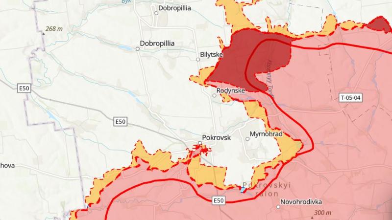 Karte ar aktuālo militāro situāciju Doneckā