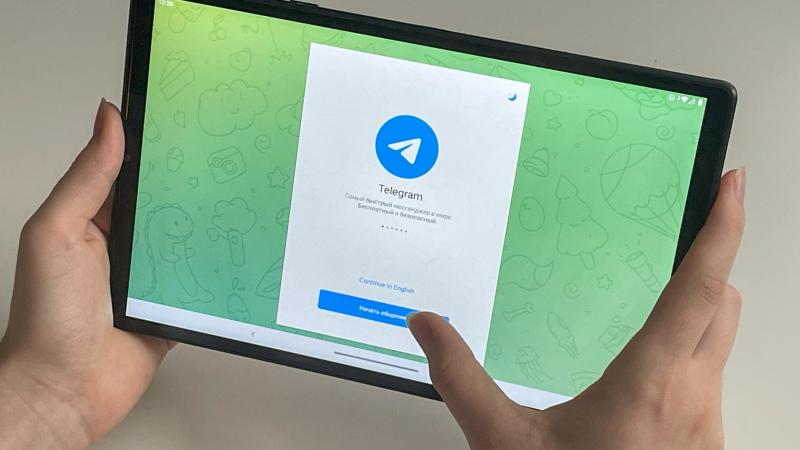 "Telegram" lietotne planšetdatorā