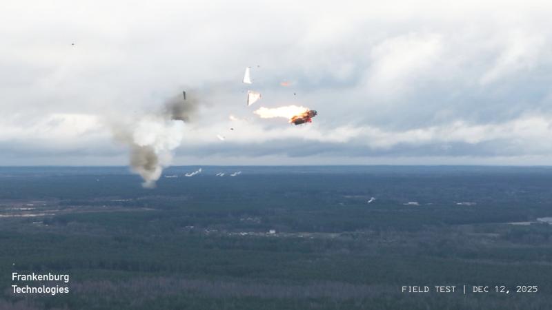 Uzņēmuma "Frankenburg Technologies" kaujas šaušanas testi Ādažu poligonā