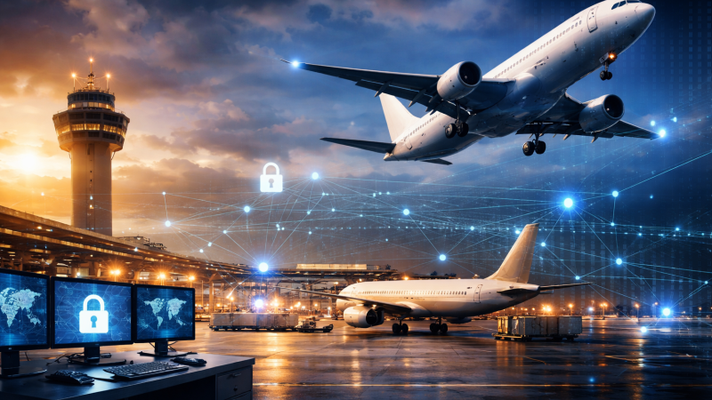 Civilās aviācijas kibermācību vizualizācija