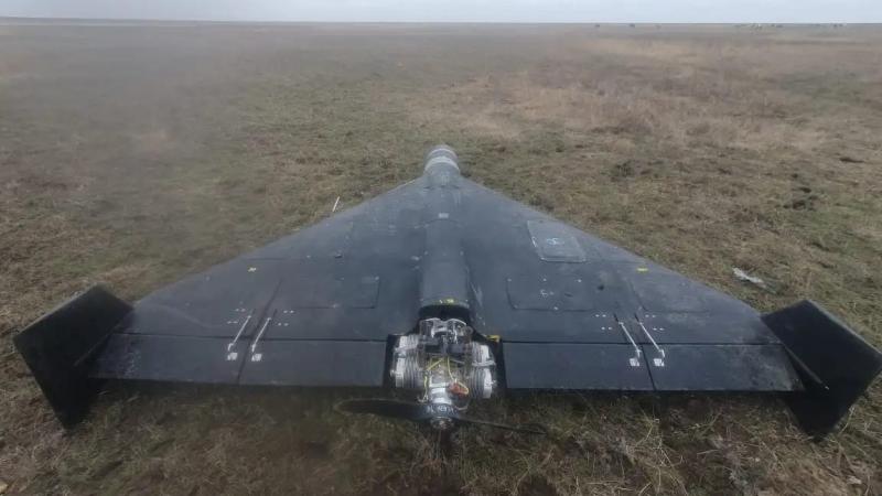 Agresorvalsts krievijas pret Ukrainu palaistais trieciendrons "Geran-2"