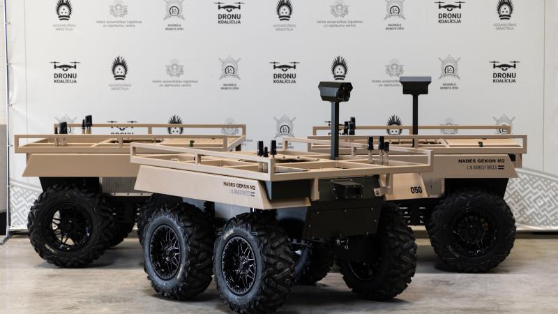 "LV-Tech" NBS vajadzībām piegādātie sauszemes droni "GEKON" 