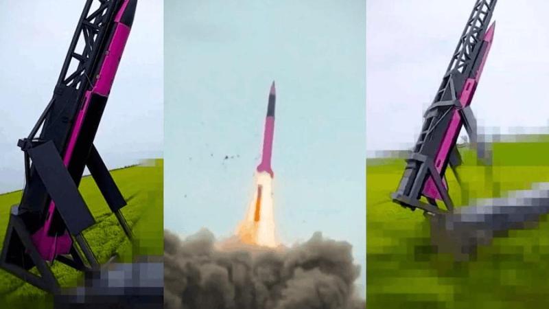 Ukrainas uzņēmuma "Fire Point" izstrādātās pārtvērējraķetes FP-7-X prototips